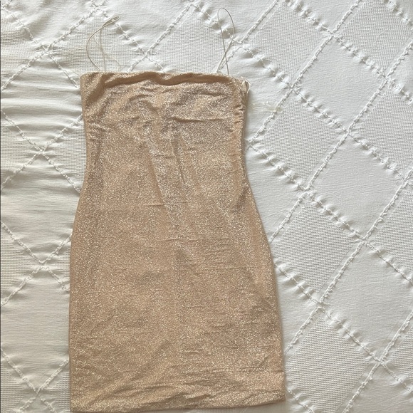 Meshki Dresses & Skirts - Meshki Strapless Gold Dress